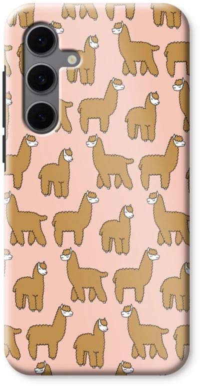 Case Company® - Hoesje geschikt voor Samsung Galaxy S24 FE hoesje - Alpacas - Tough Case - Maximale Bescherming alle Kanten en Schermrand