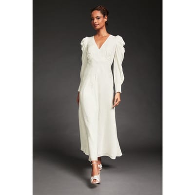 LK Bennett Dr Rose - V Neck Bridal Ivory Größe: 16 | Maxikleider Outlet | Damen | Rosa