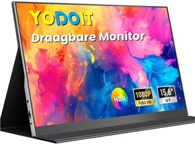 Draagbare Monitor 15,6 Inch Full HD – Portable Monitor met IPS Scherm & Ingebouwde Speakers – USB-C & HDMI – 1080P – Ultra Dun & Lichtgewicht – Geschikt voor Laptop, Console en PC