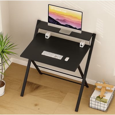 LUNOR - Werktafel inklapbaar - Klein bureau - Zwart - 70x50x70