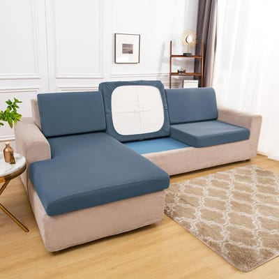 20 Kleuren Stretch Bankhoes IJs Zijde Hoes Voor Woonkamer Woondecoratie Meubels Lounge Bankhoes Normal S blauw