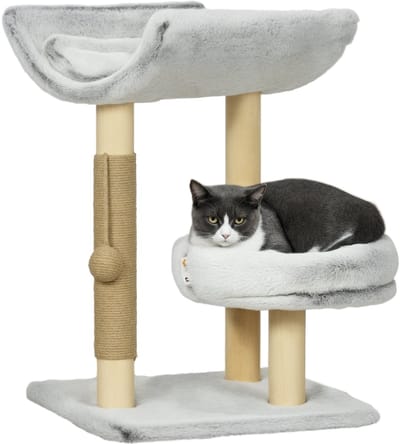 PawHut Kattenboom Spaanplaat - 40x40x60cm - Grijs