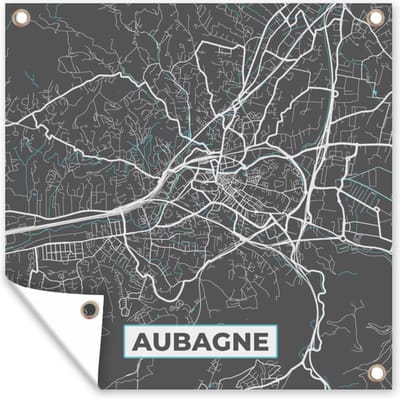 Tuin poster Aubagne - Frankrijk - Plattegrond - Stadskaart - Kaart - 200x200 cm - Tuindoek