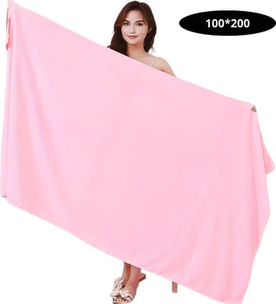 Livano Badlaken - Strandlaken - Badlakens - Strandhanddoek - Volwassenen - Handdoeken - Beach Towel - Stranddeken - Lichtroze 100x200