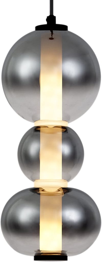 QAZQA lizzy - Art Deco LED Hanglamp - 3 lichts - Ø 15 cm - Zwart - Woonkamer