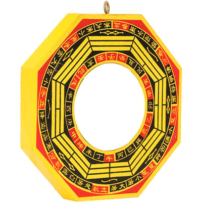 Traditionele Chinese Feng Shui Bolle Holle Bagua Spiegel Voor Huis Bedrijf Geluk 4-inch black