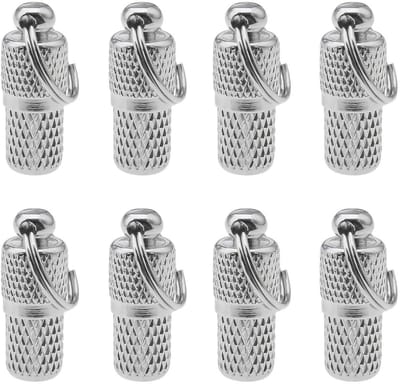 Dailygoods- ID-tags 8x - Messing - Gepersonaliseerd - Anti-verloren - Capsuleontwerp - 21 x 8 mm - Inclusief mini label papier - Huisdierlabel