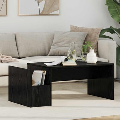 vidaXL - Salontafel - Zwart - Eiken - 90 - x - 45 - x - 35 - cm - Bewerkt - hout