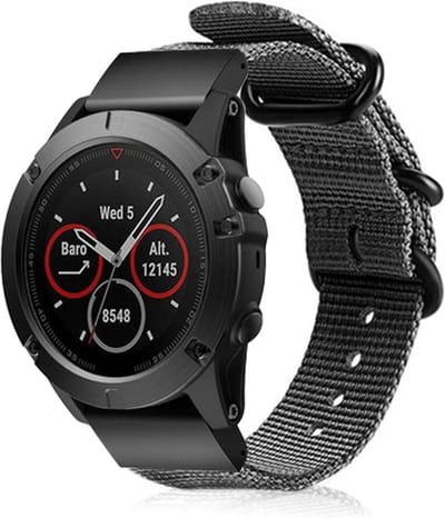 Stoffen nylon bandje gesp geschikt voor Garmin Fenix 9 (43mm) / 9 Pro (43mm) 8 - 43mm / Fenix 7s (Pro - Solar - Sapphire Solar) / Fenix 6s (Pro - Sapphire) / Fenix 5s (Plus - Sapphire) / Epix Pro (Gen 2) 42mm / Instinct 2s - E - Grijs