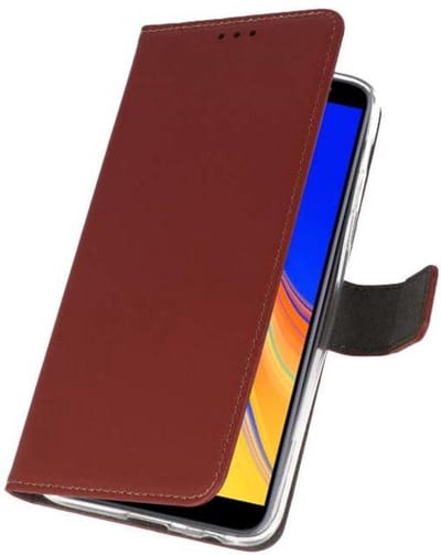 Booktype Telefoonhoesjes - Bookcase Hoesje - Wallet Case - Geschikt voor Samsung Galaxy J4 Plus - Bruin