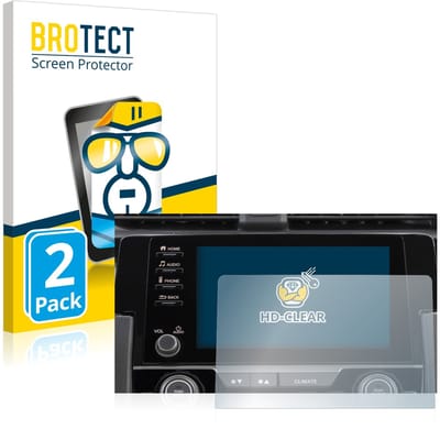 BROTECT - Screenprotector voor Honda Civic 2021 Connect Infotainment 7" - Folie Beschermfolie transparant 2 Stuks