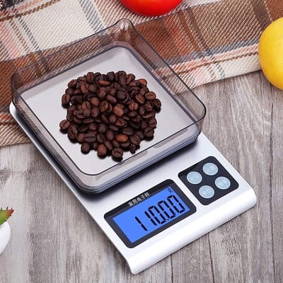 Digitale Keukenweegschaal - Precisie Weger - Nauwkeurig Wegen - Hoge Precisie 0.01g - 21x14 cm - Zilver