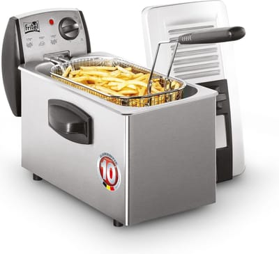 FRITEL Frituurpan - FR 1455 - Friteuse met Filterdeksel & Kijkvenster - Koude Zone - 2-4 Personen - 2200W - 3 liter - 10 jaar Garantie