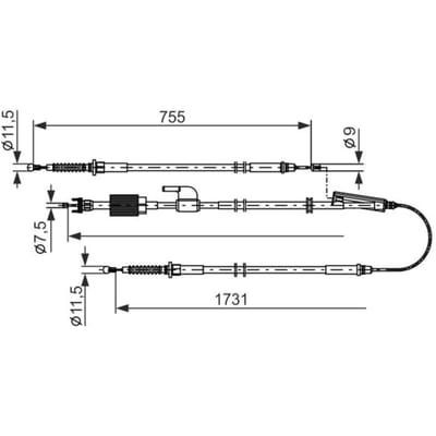 Kabel, parkeerrem BOSCH 1 987 482 804