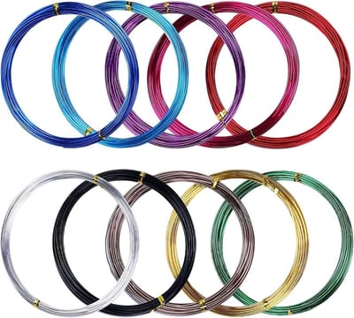 SnelShoppen - 10 Rollen Aluminium Draad 1.5mm - Kleurige Flexibele Aluminium Ambacht Draad voor DIY Bloemcreaties, Sculpturen, Sieraden, Modelleren, 5