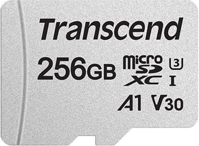 Transcend Premium 300S microSDXC-kaart 256 GB Class 10, UHS-I, UHS-Class 3, v30 Video Speed Class, A1 Application Performance Class Incl. SD-adapter