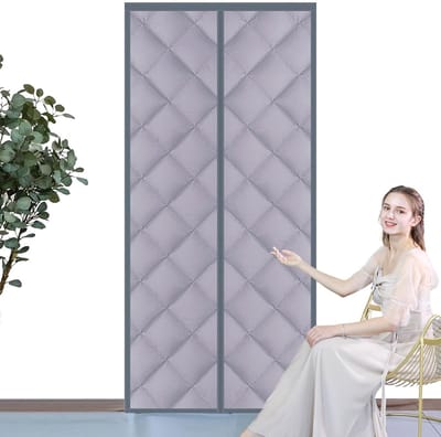 Magnetisch Deurgordijn - Isolatie Gordijn - Winter Isolatie - Automatische Sluiting - 95 x 220 cm - Zilvergrijs