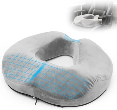 Orthopedisch Donut Kussen van Geheugenfoam voor Aambeien en Stuitbeenpijn, Ergonomisch Zitkussen voor Kantoorstoelen en Auto's, Ademend en Drukverlagend Kussen