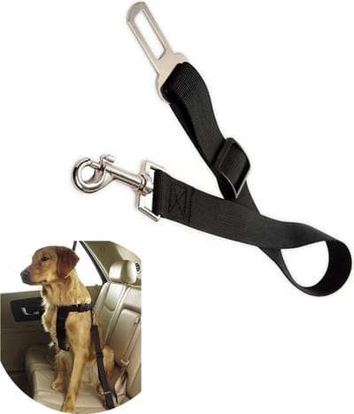 Honden Autogordel - Katten Autogordel - Hondengordel - Veiligheidsgordel Hond - Autogordel Universele - Hondenriem - Zwart - LOUZIR