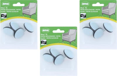 AMIG – Teflon Meubelglijders – Stoelpootbeschermers – Ø32mm – met Spijker – PTFE – 12 stuks – Grijs