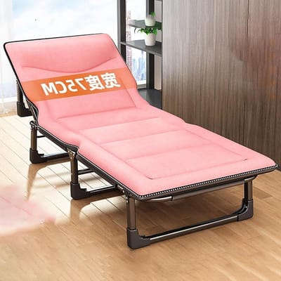 Kanduo opvouwbare bed Logeerbed met schuimmatras, opklapbed, eenpersoonsslaapbank, opklapbed, kampeerbed, opklapbed(Pink,190x68x30cm)