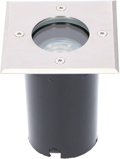 LED Grondspot - Sanola Aton - Inbouw - Vierkant - GU10 Fitting - Waterdicht IP67 - RVS Geborsteld