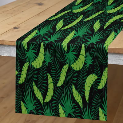 ABAKUHAUS TafelLoper – 40×180 cm – Polyester, Antraciet/Groen