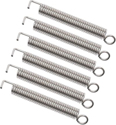 Elektrische gitaar tremolo-spanningsbrugveer - Elektrische gitaar tremolo-brugveer - Set van 6 - Vintage Single Double Lock - Geruisloos spanningsverlagend tremolo-veersysteem Onderdelen - Voor geruisloze tremolo-veren