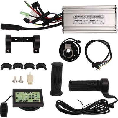 36V 48V 500W Elektrische Fiets Controller Kit met 20A Sinusgolf Controller LCD3 Paneel Gashendel voor Elektrische Fiets black