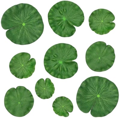 V drijvende waterlelie bladeren - 10 stuks kunststoffen vijverdecoraties - 5 maten realistische bloemen - ShopVlot