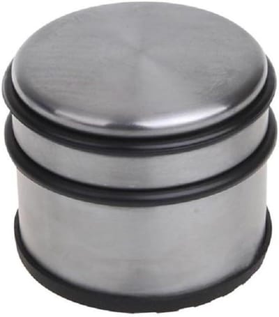 Deurstopper - Vloeranker - Voorkomt klappen - Zwaar roestvrij staal - 90mm diameter - Zilver