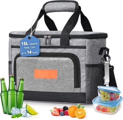 Thijox - Koeltas 15L Geïsoleerd voor Lunch, Draagbaar met Verstelbare Schouderriem, Meerdere Zakken, Flesopener, Ideaal voor Picknick, Werk en School