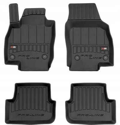 Frogum 3D Rubberen Vloermatten Set – Geschikt voor VOLKSWAGEN Polo VI vanaf 2017 – 4-delig – TPE Premium Kwaliteit – Extra Hoge Rand 6 cm – Geurloos – Zwart