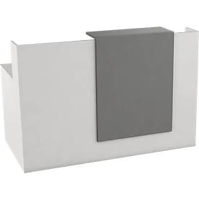 Receptiebalie Pisa, met legbord en zijpanelen, B 1600 x D 800 x H 1100 mm, grafiet/wit