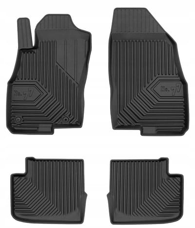 Frogum - No.77 - Automatten 3D - Geschikt voor FIAT Grande Punto (2005-2009) - 5-deurs versie - 4-delig - TPE Rubber - Zwart