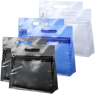 Dailygoods- Toilettas Transparant 6 Stuks - Draagbaar - Ritssluiting - Multifunctioneel - PVC - Afmetingen 24x7x21 cm - Reistas