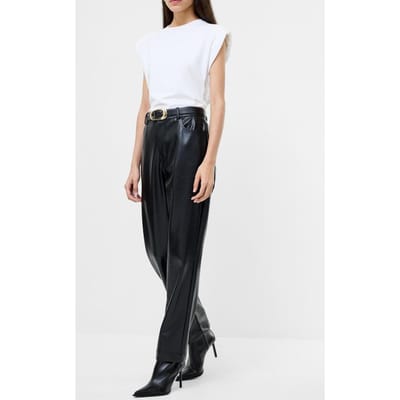 French Connection Brody Croc Pu Trouser Black Größe: 10 | Stoffhosen Outlet | Damen | Schwarz