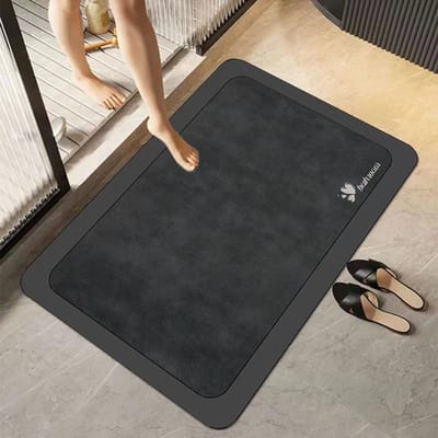 Eenvoudige Zachte Diatomeeënaarde Mat Huishouden Badkamer Deur Absorberende Mat Badkamerdeur Antislip Sneldrogende Mat 60 * 90cm (crystal velvet)
