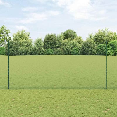 vidaXL - zeshoekig - gaasgek - met - palen - 10 - x - 1,6 - m - PVC-Coated - Staal - Groen