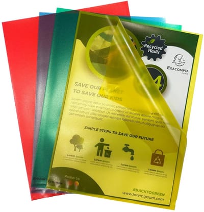 Exacompta 10x Zakje met 25 insteekmappen L-vorm in gerecycled PP Forever 12/100e - A4 - Geassorteerd - 58340E