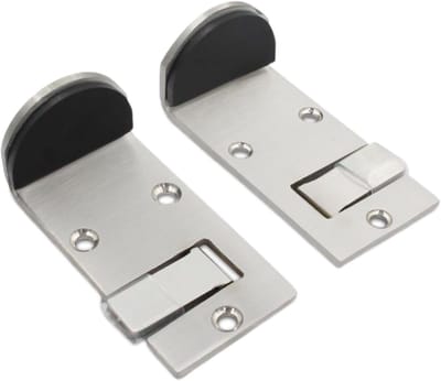 Deurstopper Vloer - Deurvastzetter Muurbeschermer - Schade Voorkomen - Roestvrij Staal Rubber - 2 Stuks - Zilver