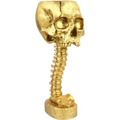 Schedel Plantenbak Ruggengraat Standaard Set Innovatief Exquise Decoratief Handgeschilderd Hars Skelet Bloem goud