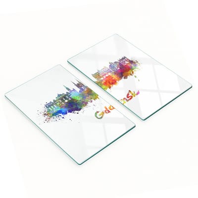 Multifunctionele decoratieve keukenplanken van gehard glas, Gdańsk, 2x30x52 cm
