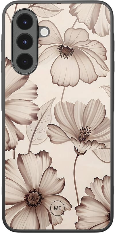 Hoesje geschikt voor Samsung Galaxy A16 - Sand flowers - TPU Hard Case Backcover - Beige - Mooie Telefoonhoesjes