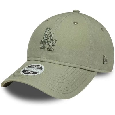 New Era LA Dodgers MLB Linen 9TWENTY Adjustable Cap, Vrouwen, Groen, Pet, maat: OSFM
