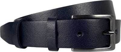 Riem Heren - Blauw - Riem Dames - Broekriem - 3 cm - Leer - Donkerblauw - Totale Riem Lengte 110 cm (Taillemaat tot 90 cm)