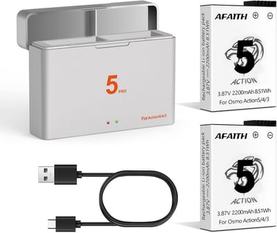 Camera Accu Set - Reserve Batterij - Actiecamera Gebruik - Snelle Oplaadfunctie - 2200 mAh