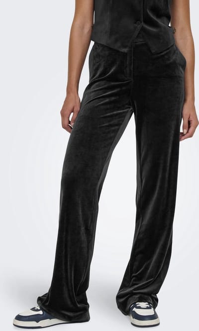 Only Broek Onlkayle-elsy Straight Velvet Pant 15335852 Black Dames Maat - W42 X L32
