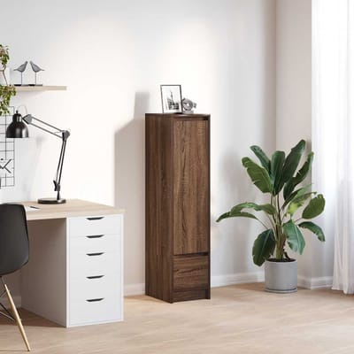 vidaXL - Hoge - kast - 29,5x34x119,5 - cm - spaanplaat - bruin - eikenkleurig