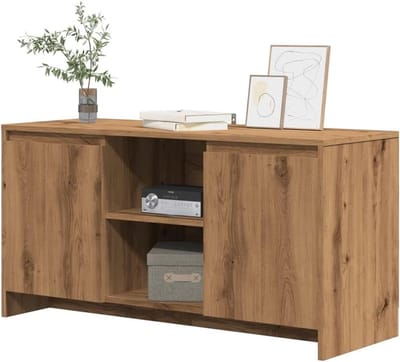 vidaXL TV cabinet 102x37.5x52.5cm carved wood artisan oak color, TV cabinet, media cabinet, TV wall unit, hifi cabinet, entertainment center